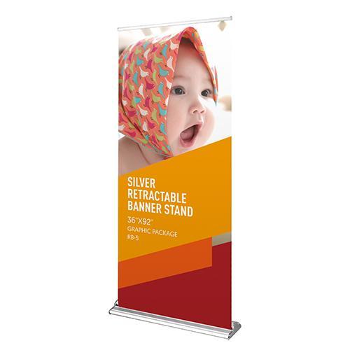 Premium Retractable 36'' x 80'' Vinyl Banner Graphic Package